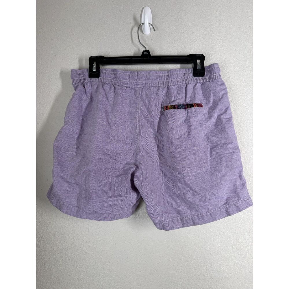 WOWIE Mens Casual Purple Shorts Sz M Drawstring Pull On Aztec Trim Breathable - Picture 4 of 11